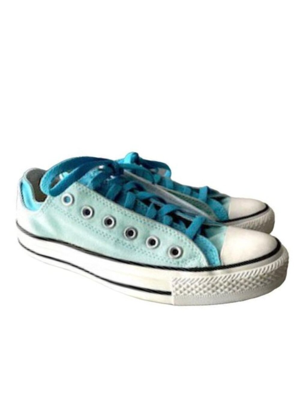 Converse Double Tongue Low Top Sneakers Women’s 6 Aqua Blue